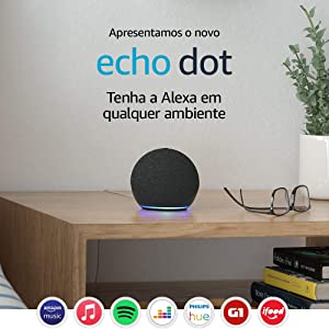 Novo Echo Dot (4ª Geração): Smart Speaker com Alexa – Cor Preta
